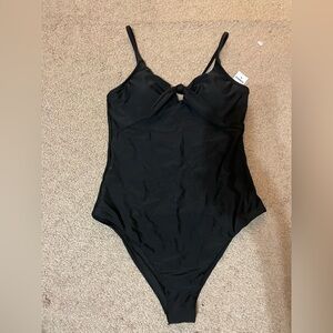 Express Black Tie up front one piece Swim suit size‎ Small NWT